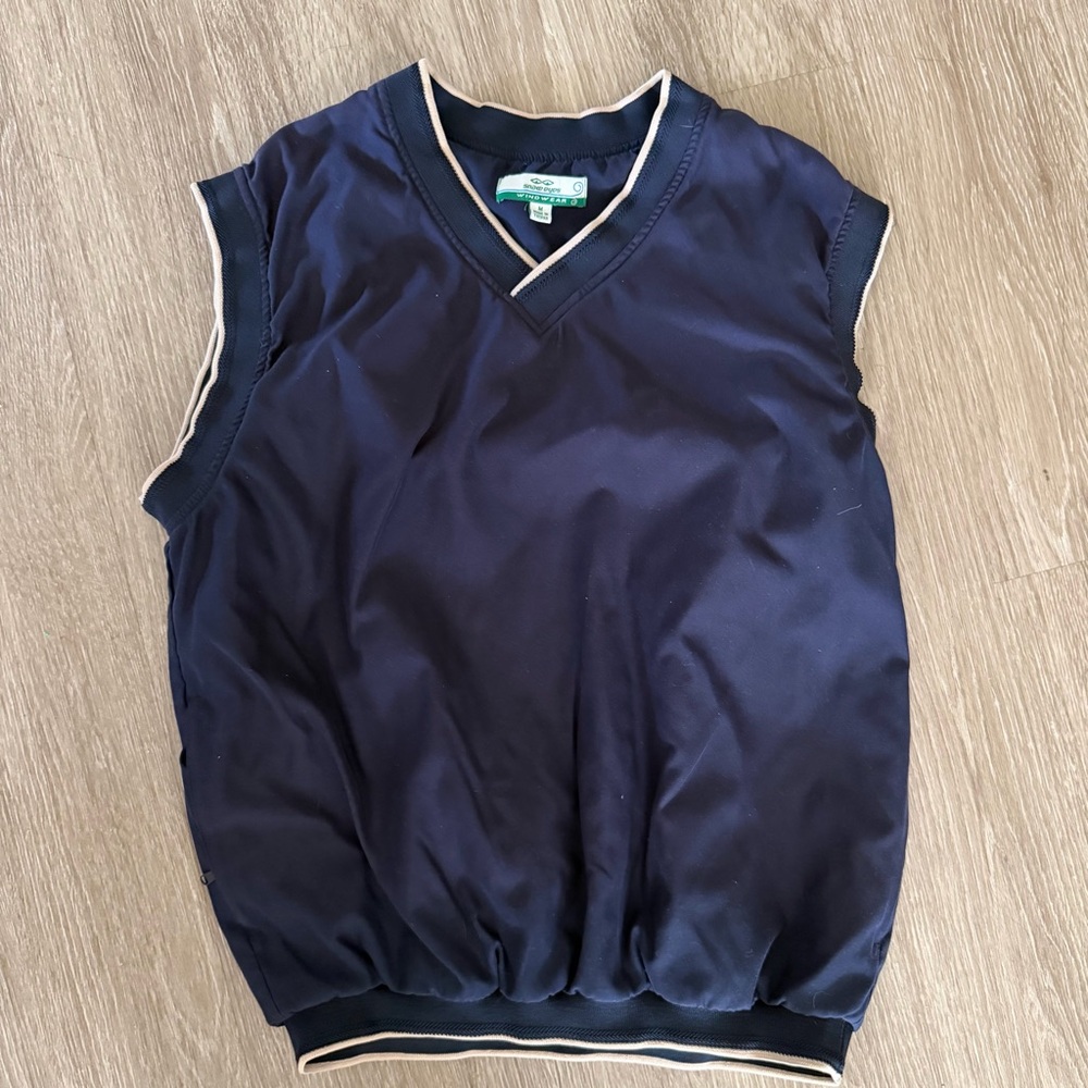 Snake Eyes VTG golf windbreaker vest navy sz M